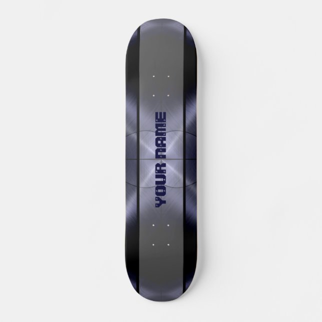 Skateboard Metal brillante gris 3 del acero inoxidable (Anverso)