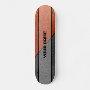 Skateboard Metal brillante gris y anaranjado del acero