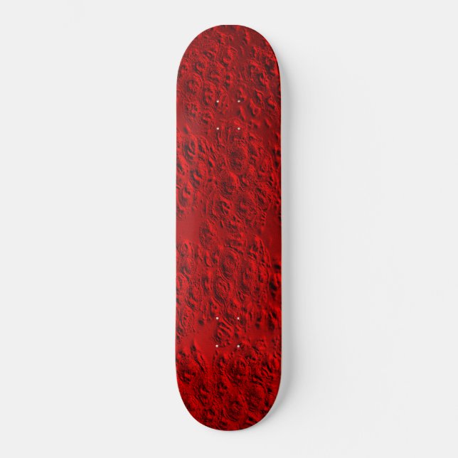 Skateboard Metalizado rojo dañado (Anverso)