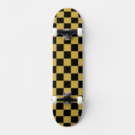 Skateboard Metallic Gold with Black Square Style