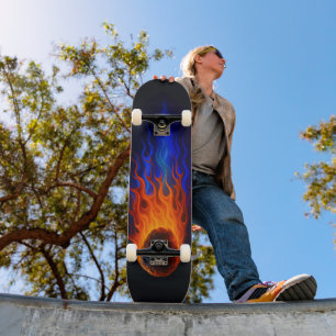 Skateboard Meteorito llameante
