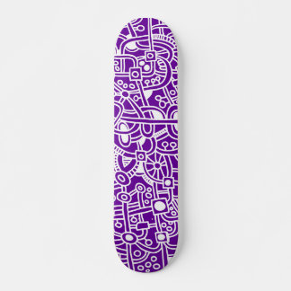 Skateboard Metropolis I - Blanco sobre Púrpura