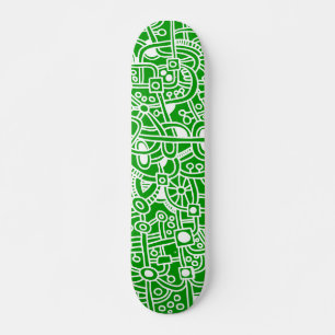 Skateboard Metropolis I - Blanco sobre verde