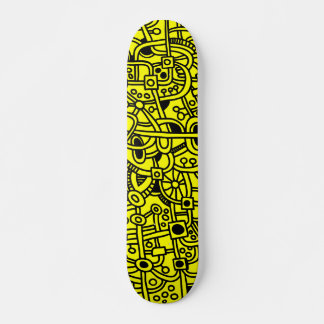 Skateboard Metropolis I - Negro sobre amarillo
