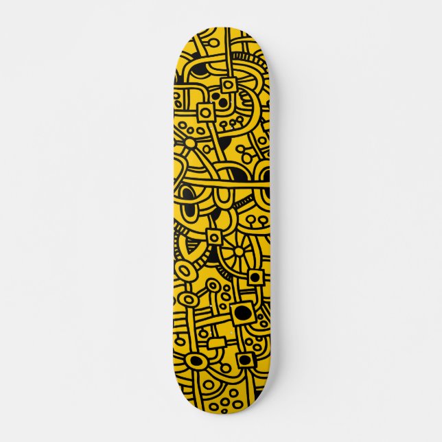 Skateboard Metropolis I - Negro sobre Amber (Anverso )