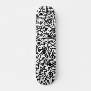 Skateboard Metropolis I - Negro sobre blanco