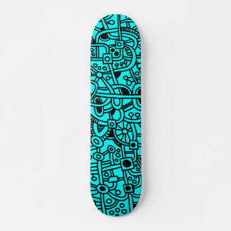 Skateboard Metropolis I - Negro sobre cian