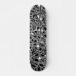 Skateboard Metropolis II - Blanco sobre negro