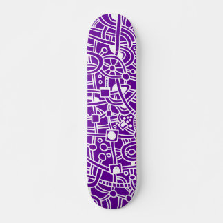 Skateboard Metropolis II - Blanco sobre Púrpura