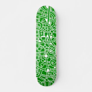 Skateboard Metropolis II - Blanco sobre verde