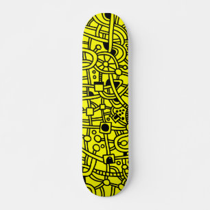 Skateboard Metropolis II - Negro sobre amarillo