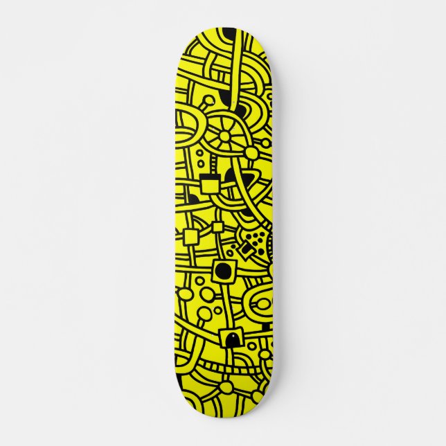 Skateboard Metropolis II - Negro sobre amarillo (Anverso )