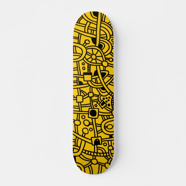 Skateboard Metropolis II - Negro sobre ámbar (Anverso )