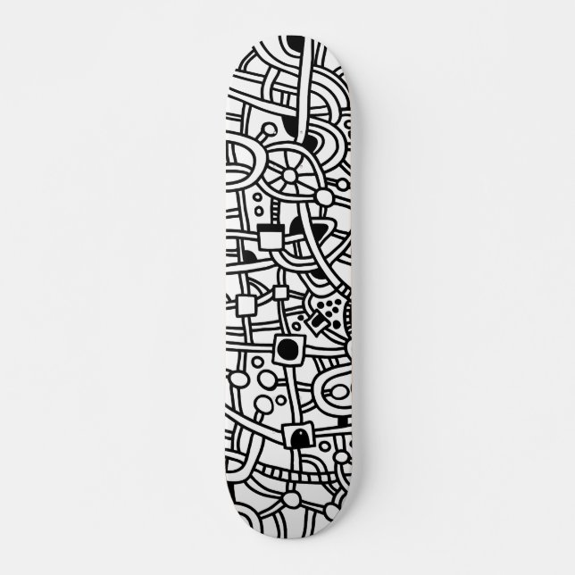 Skateboard Metropolis II - Negro sobre blanco (Anverso )