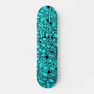 Skateboard Metropolis II - Negro sobre cian