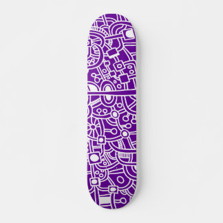 Skateboard Metropolis III - Blanco sobre Púrpura