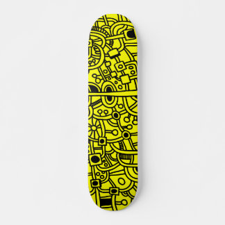 Skateboard Metropolis III - Negro sobre amarillo