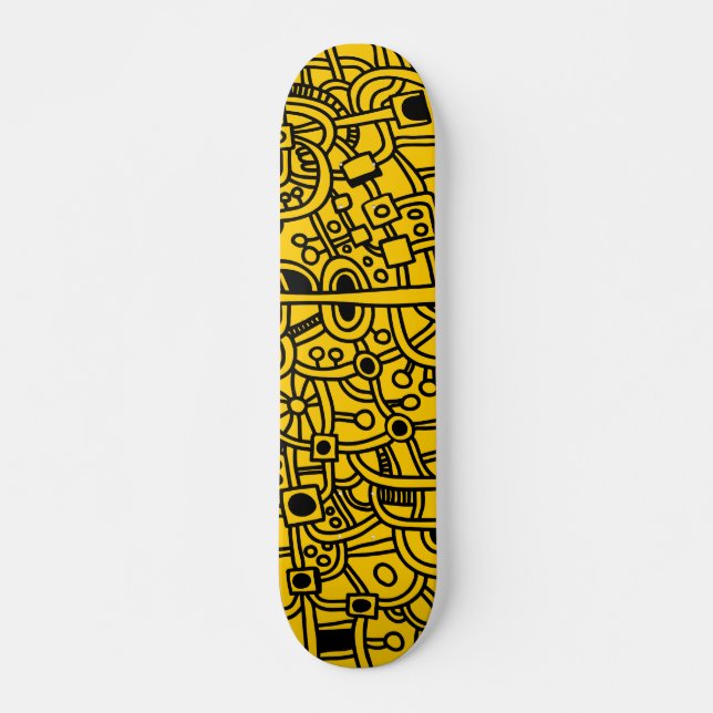 Skateboard Metropolis III - Negro sobre ámbar (Anverso )