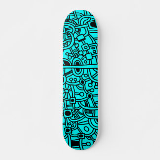 Skateboard Metropolis III - Negro sobre cian