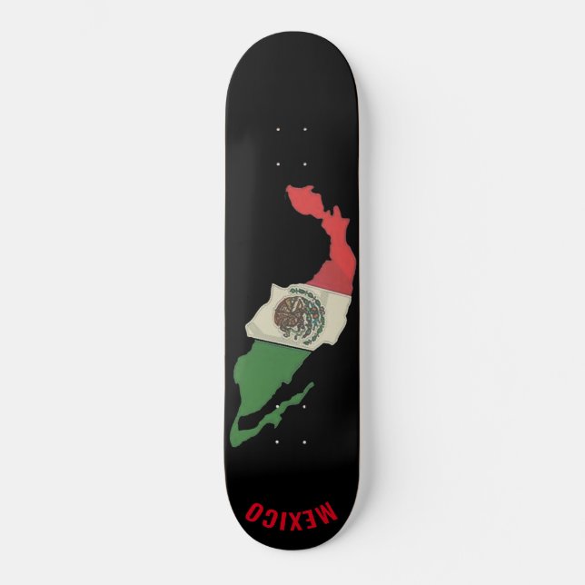 Skateboard México Orgullo Bandera Mexicana Verde Blanco Rojo  (Anverso)