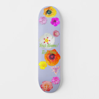 Skateboard Mezcla de flores vibrantes de vincapervinca para m