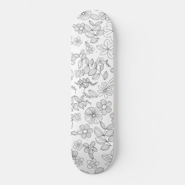 Skateboard Mi diseño de flores 3 (Anverso)
