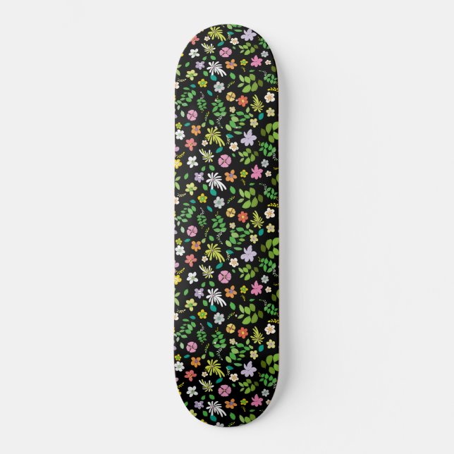 Skateboard Mi diseño de flores 5 (Anverso)
