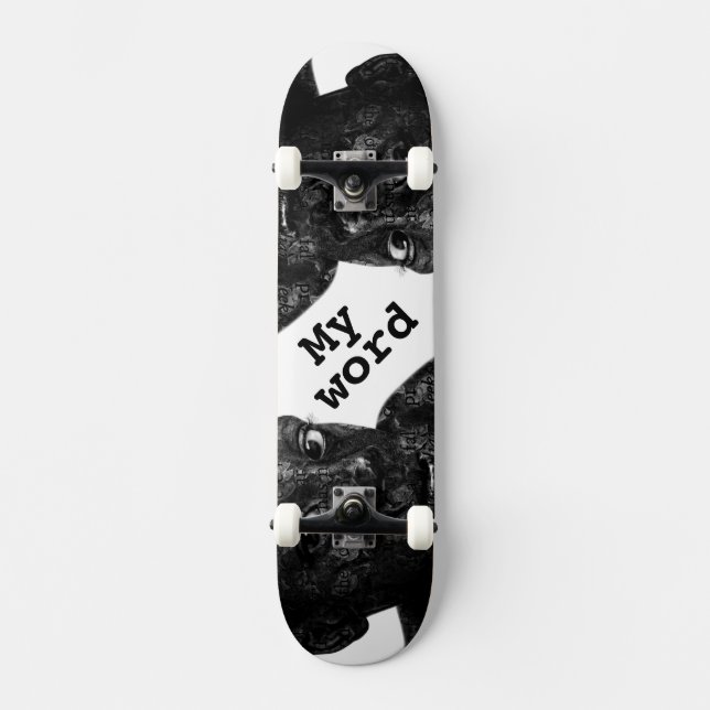 Skateboard mi palabra en blacq (Anverso)