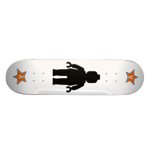 Skateboard Minifig negro con personalizar mi logotipo de la