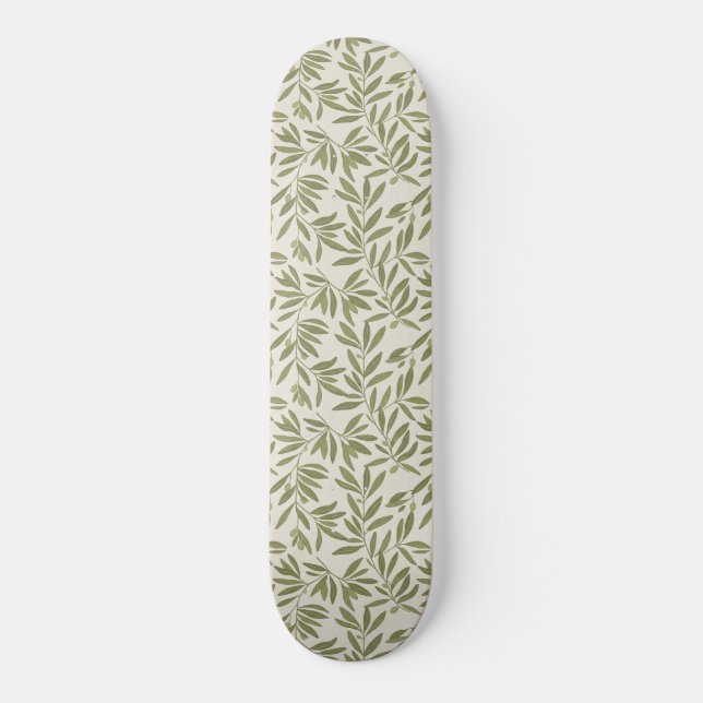 Skateboard Minimal Olive Branch Pattern (Anverso)