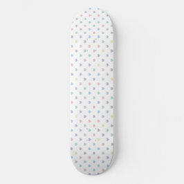 Skateboard Minimalist Soft Pastel Heart Pattern  