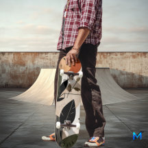 Skateboard Minimalista de Boho Natural - Hoja de l