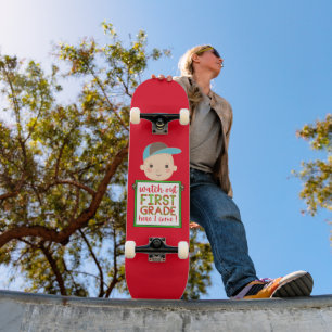 Skateboard MIREN A PRIMER GRADO AQUÍ ME VOY gracioso lindo
