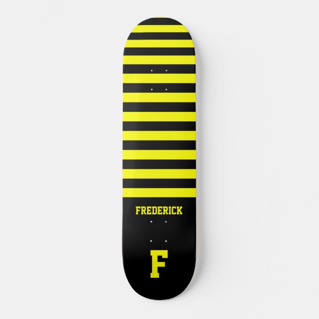 Skateboard Moda Bumble Bee Style Black Yellow Stripes (Anverso)