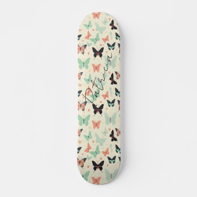 Skateboard Moda de mariposa Girly Cute Pastel (Anverso )
