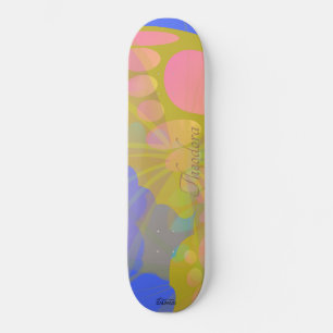Skateboard Moda Mariposa de Oro Bleu Peach