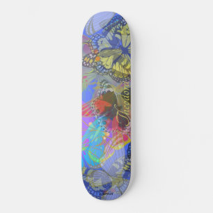 Skateboard Moda Mariposa dorada Bleu Amarillo