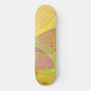 Skateboard Moda Naranja amarillo mariposa dorada