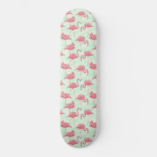 Skateboard Moda Preppy Patrón Elegante Flamingo Rosa