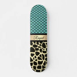 Skateboard Moda Quatrefoil Giraffe Imprimir  