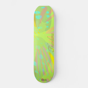 Skateboard Moda Resumen Patrón violeta amarillo de la maripos