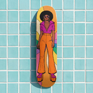 Skateboard Moda retro estilizada de los años 70 en África
