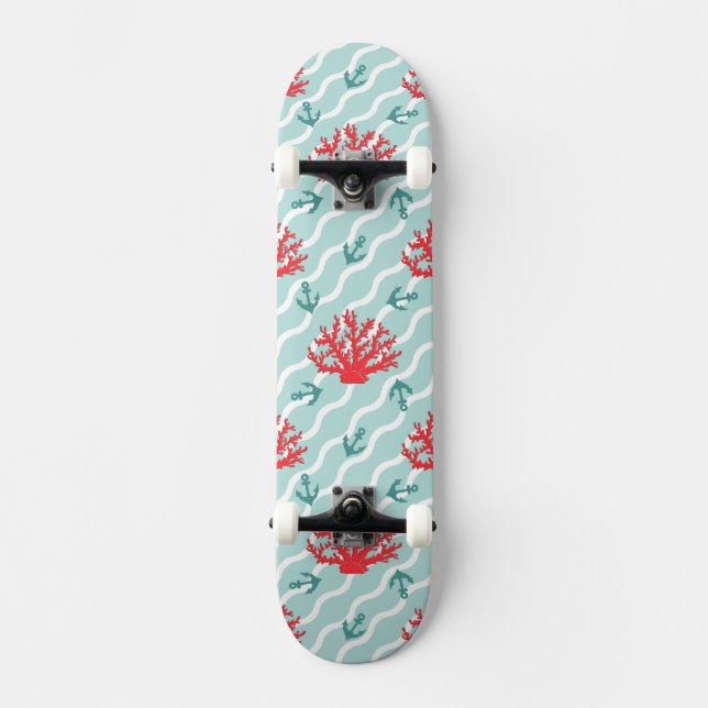Skateboard Modelo 1 del coral rojo (Anverso)
