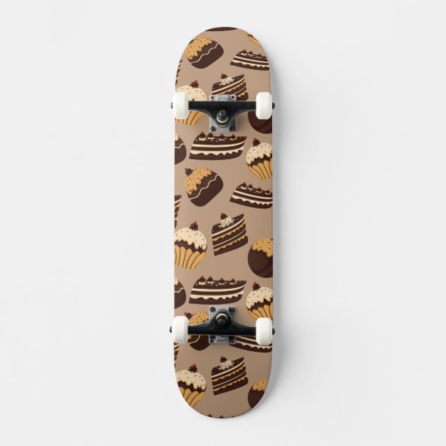 Skateboard Modelo 3 del chocolate y de los pasteles (Anverso)
