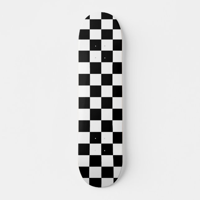 Skateboard Modelo a cuadros blanco y negro (Anverso )