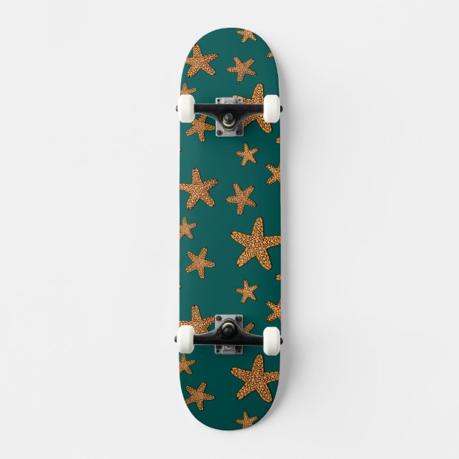 Skateboard Modelo anaranjado de las estrellas de mar (Anverso)