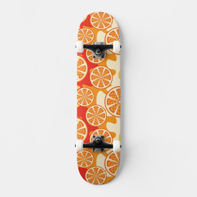 Skateboard Modelo anaranjado retro de la fruta cítrica (Anverso)