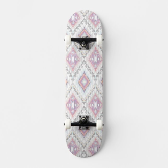 Skateboard Modelo azteca geométrico abstracto (Anverso)