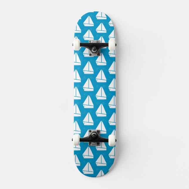 Skateboard Modelo azul claro del velero (Anverso)