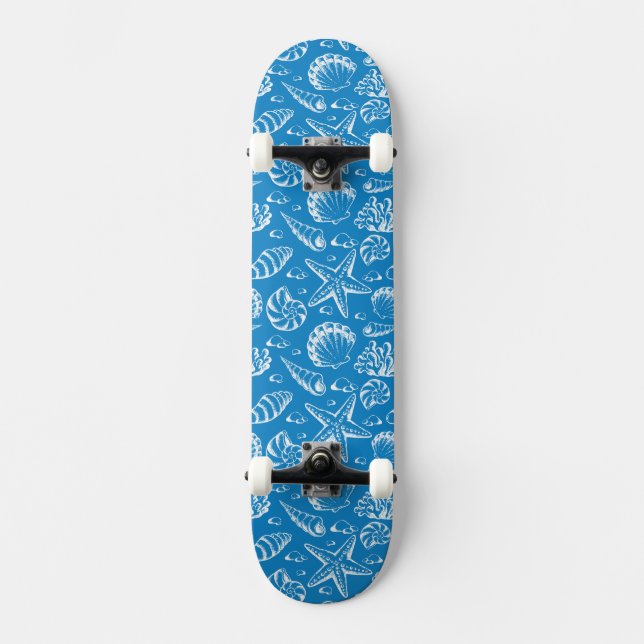 Skateboard Modelo azul de la playa (Anverso)